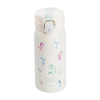 Термос дитячий з поїлкою металевий Динозавр 350 мл Молочний HP28490