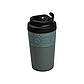 Термочашка Вишиванка з порцелянаовою колбою 380 мл сіро-зелена HP-14-50GR, фото 2