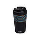 Термочашка Вишиванка з порцелянаовою колбою 380 мл чорна HP-14-50B, фото 2