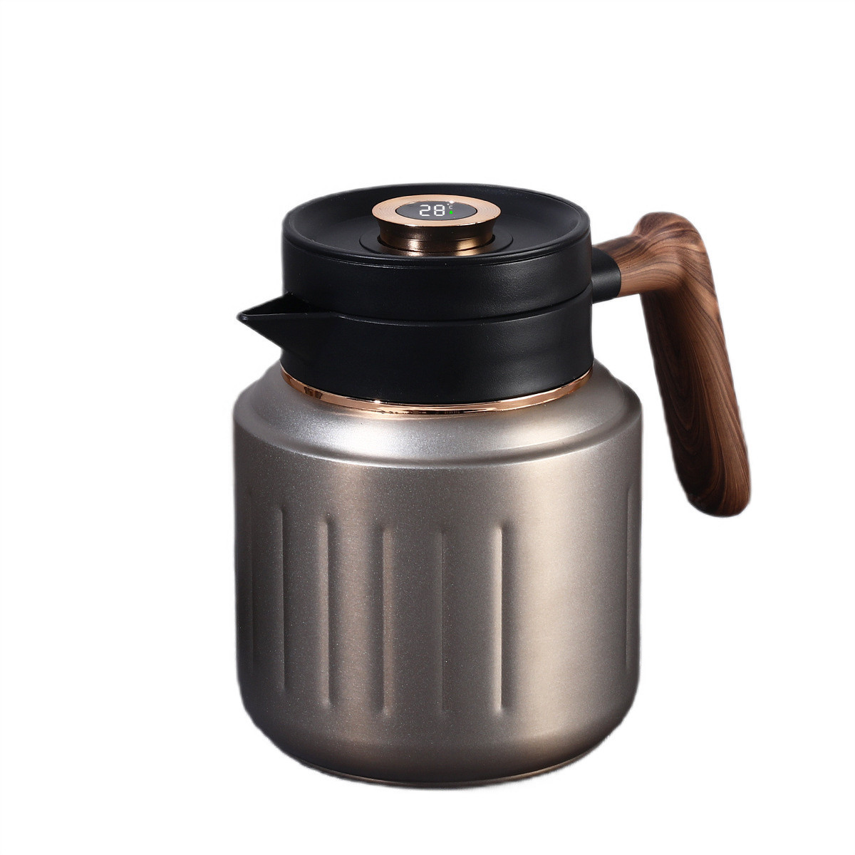 Чайник термос з індикатором температури та заварником 1 л сірий HP-14-51G, фото 1