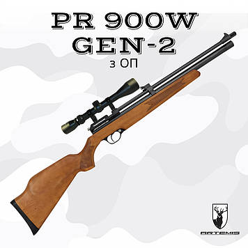 Пневматична гвинтівка PCP (Snowpeak) Artemis PR900W Gen-2 з оптичним прицілом Rifle scope 3-9x40 (Артеміс ПР900))