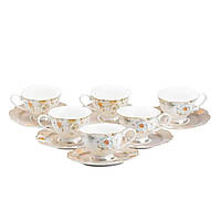 Набір чашок із блюдцями керамічні на 6 персон HP23412