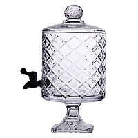 Лимонадниця з краном скляна 39 см 4.5 л на підставці HP-19-3