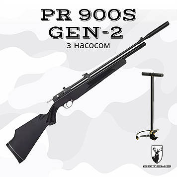 Пневматична гвинтівка PCP Artemis (Snowpeak) PR900S Gen-2 з насосом попередня накачування 274 м/с (Артеміс ПР900)