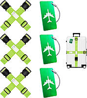 Набір багажних бирок для багажу. 6 шт. ремені для багажу та 3 шт. багажних бірок