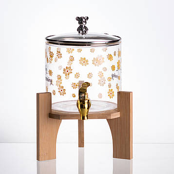 Лимонадниця з краном на дерев'яній підставці 2.6 л скляна HP-34-16