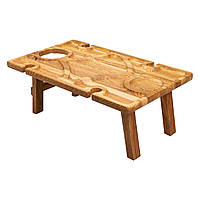 Винний столик-менажниця з дерева 50×30 см прямокутний на ніжках дуб BWS500180