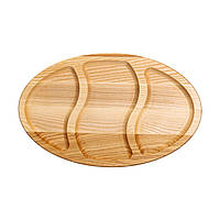 Менажниця дерев'яна 40х25 см овальна на 3 секції, ясен T24W250