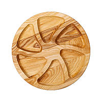 Менажниця дерев'яна 30 см кругла на 6 секцій, ясен T30W300