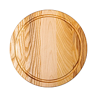 Обробна дерев'яна дошка кругла 25 см для подачі нарізки ясен C10W250