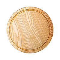 Обробна дерев'яна дошка кругла 30 см для подачі нарізки ясен C11W300