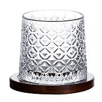 Склянка для віскі 300 мл з бамбуковою підставкою HP1602