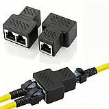 Спліттер розгалужувач RJ45 Ethernet кабель Cat6A Cat6 Cat5e адаптер, фото 6