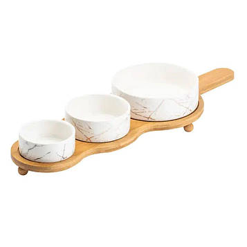 Набір для закусок порцелянаовий 3 штуки на підставці HP1226