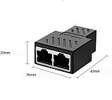 Спліттер розгалужувач RJ45 Ethernet кабель Cat6A Cat6 Cat5e адаптер, фото 5