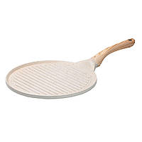 Сковорода гриль кругла Ø 26.5 см низька з гранітним покриттям бежева HP39581W