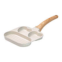 Сковорода квадратна порційна на 3 секції з антипригарним покриттям бежева HP39569W