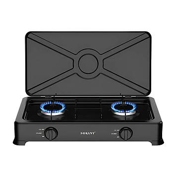 Газова плита настільна на 2 конфорки міні газова плита для дачі під балон Sokany SK-07004