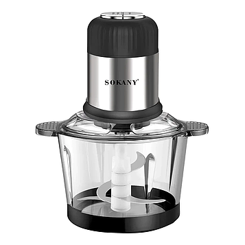 Чопер подрібнювач 800 Вт 4 леза з чашею на 1,5 літри м'ясорубка Sokany SK-7025A