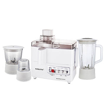 Кухонний комбайн із соковижималкою та кавомолкою 4 в 1 блендер 800 Вт Sokany SK-03029