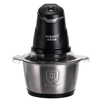 Чоппер подрібнювач 2 в 1 кухонний з чашею на 1.5 л кухонний електричний Sokany SK-06028