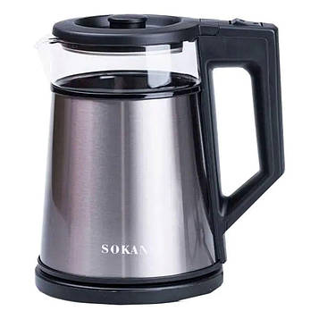 Електрочайник з автоматичним вимкненням 1.7 л Sokany побутовий 2000 Вт SK-SH-1076G