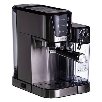 Кавоварка рожкова 3в1 з капучинатором 1350 Вт  бак 1 л Sokany SK-04027