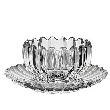 Набір піал із блюдцем 6 шт зі скла 300 мл для десертів HP-YH-6