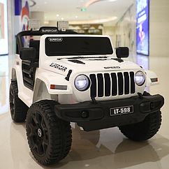 Дитячий електромобіль JEEP LT 4x4 білий PlayHouse (Польща)