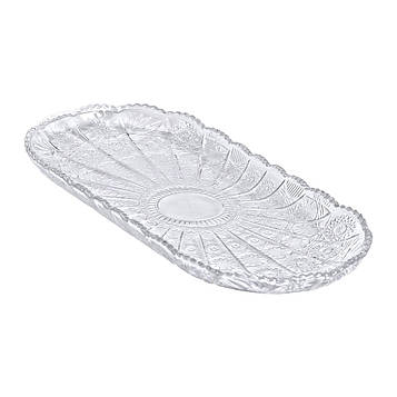 Сервірувальне блюдо для подачі закусок 33.5х15х2 см скляне овальне HP-YH-25