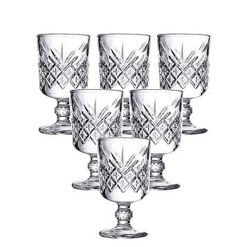 Набір чарок на ніжці 6 шт 60 мл скляні чарки для горілки, настоянки HP-YH-42