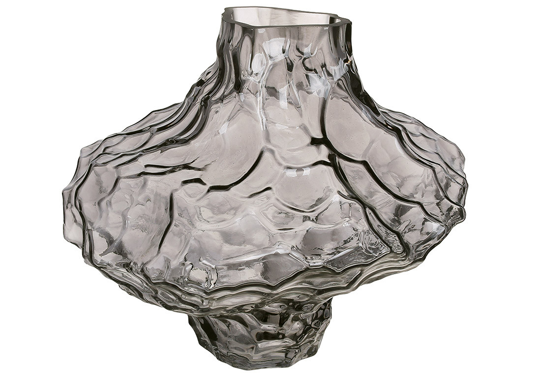 Ваза скляна Avangard 23*20*21.5 см., колір-димчасто-сірий (992-314)