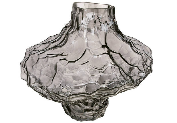 Ваза скляна Avangard 23*20*21.5 см., колір-димчасто-сірий (992-314), фото 1