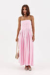 Плаття зі складками без бретельок — рожевий колір, M (є розміри), фото 2