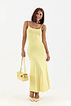 Обтисле плаття на бретелях — жовтий колір, L (є розміри), фото 2