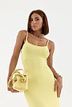Обтисле плаття на бретелях — жовтий колір, L (є розміри), фото 4