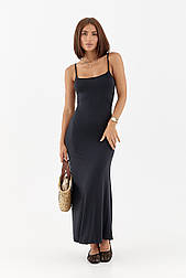 Обтисле плаття на бретелях — чорний колір, S (є розміри) L