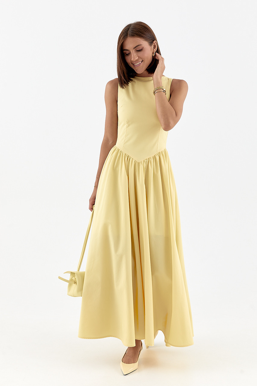 Пишне плаття з корсетним верхом — жовтий колір, M (є розміри), фото 1