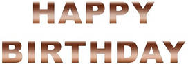 Гірлянда паперова "Happy Birthday" рожеве золото