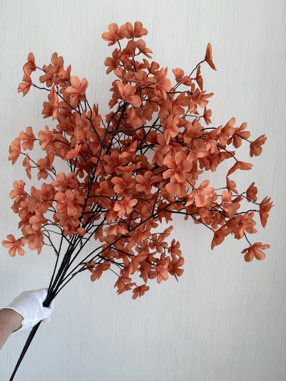 Гілка декоративна для осіннього декору ( помаранчева 110 см), фото 1