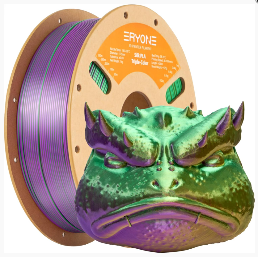 Филамент ERYONE Silk PLA Triple-Color Gold & Green & Puple, фото 1