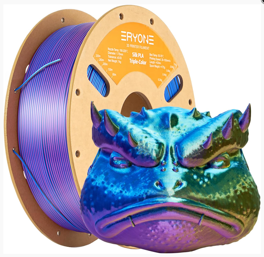 Филамент ERYONE Silk PLA Triple-Color Gold & Blue & Puple, фото 1