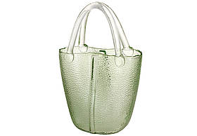 Ваза з прозорого скла у формі Сумочки 19.5*7.3*28см зелена