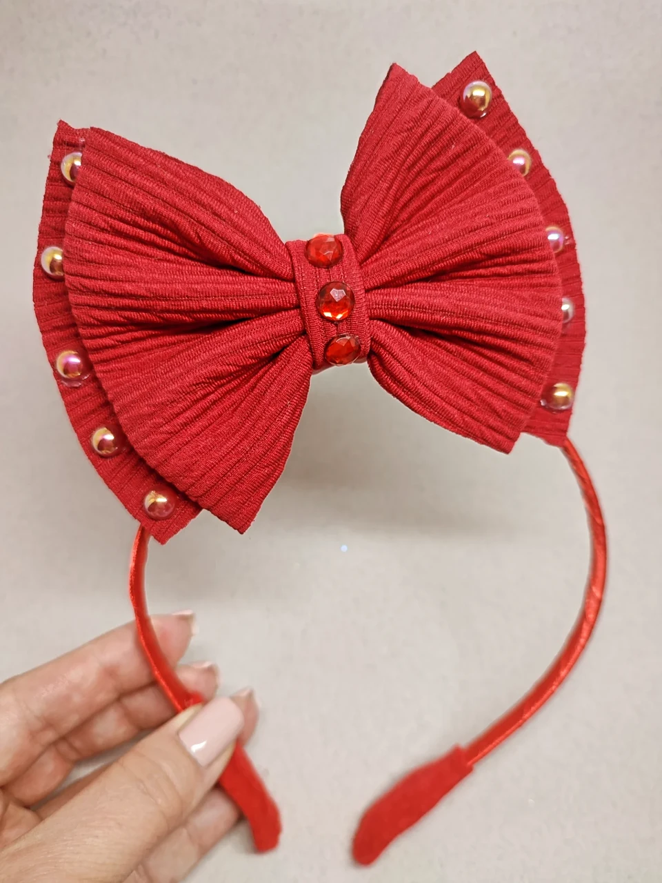 Дворічний бант Обруч Червоний Ободок Червоний Бантик 250 грн, фото 1