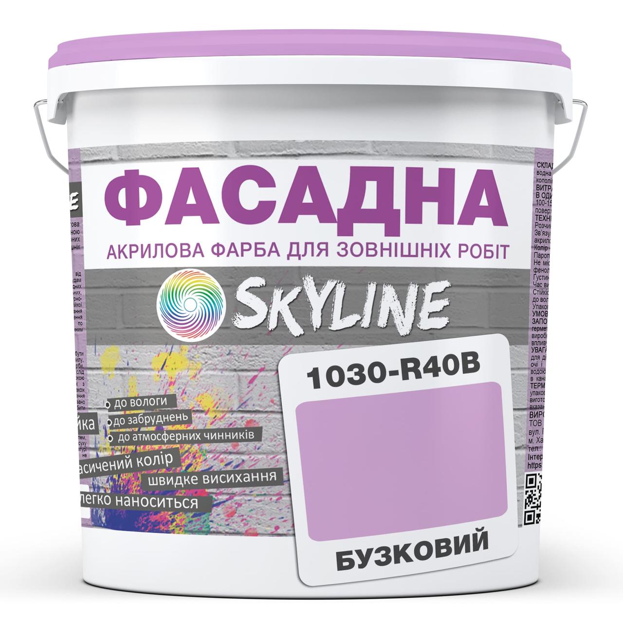 Фарба Акрил-латексна Фасадна Skyline 1030-R40B Бузковий 1л, фото 1
