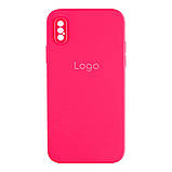 Чохол Silicone Case Square Full Camera для iPhone X/Xs Колір 06.Light Pink, фото 10