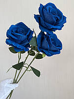 Штучна оксамитова троянда (синя, 50 см), фото 6
