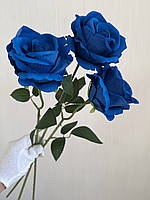 Штучна оксамитова троянда (синя, 50 см), фото 7