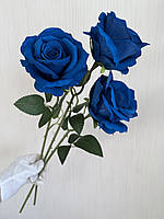 Штучна оксамитова троянда (синя, 50 см), фото 2