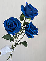 Штучна оксамитова троянда (синя, 50 см), фото 8